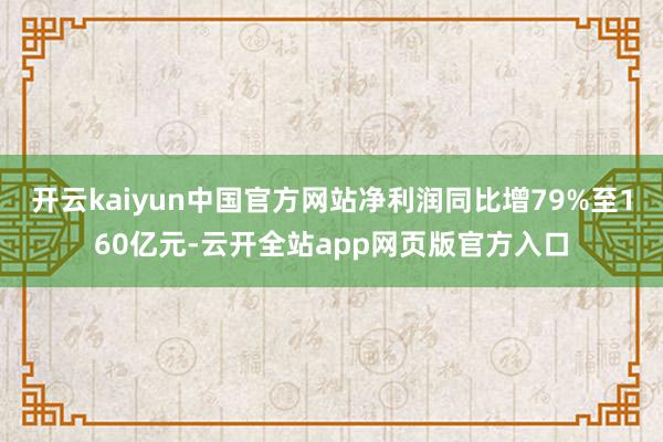 开云kaiyun中国官方网站净利润同比增79%至160亿元-云开全站app网页版官方入口