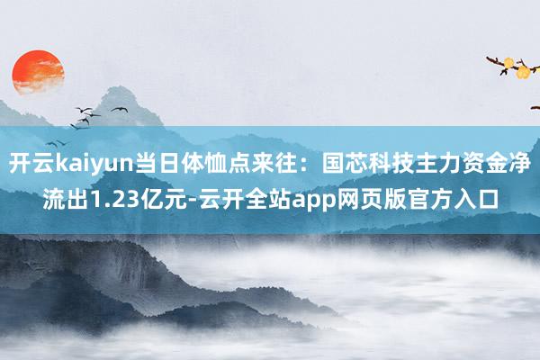 开云kaiyun当日体恤点来往：国芯科技主力资金净流出1.23亿元-云开全站app网页版官方入口