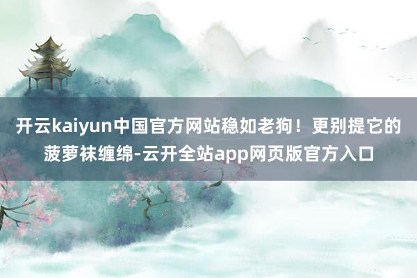 开云kaiyun中国官方网站稳如老狗！更别提它的菠萝袜缠绵-云开全站app网页版官方入口