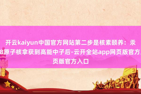 开云kaiyun中国官方网站第二步是核素颐养：汞-198原子核拿获到高能中子后-云开全站app网页版官方入口