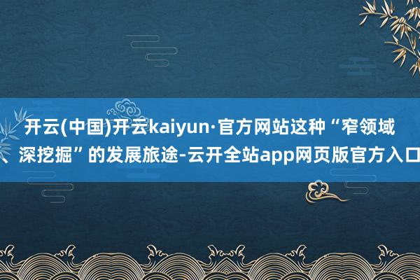 开云(中国)开云kaiyun·官方网站这种“窄领域、深挖掘”的发展旅途-云开全站app网页版官方入口